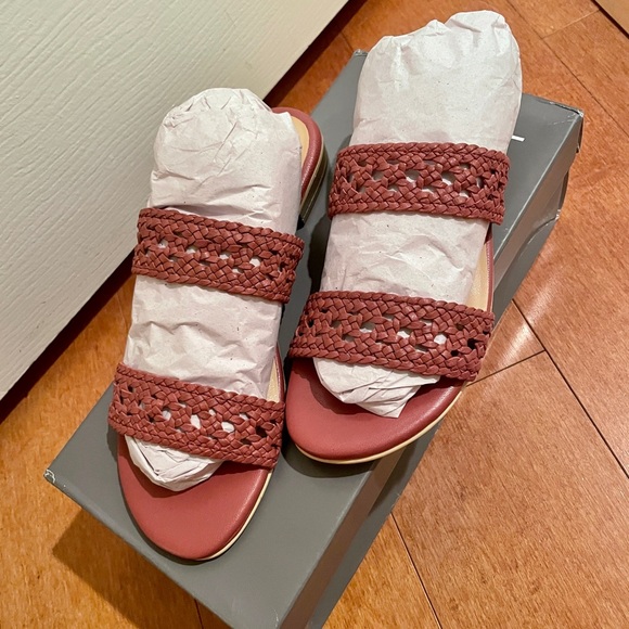 NEW! Ann Loft Dusty Rose Braided Woven Slide Sandals Size 7 - Picture 4 of 5